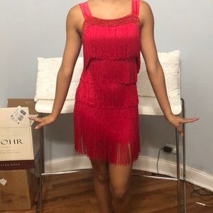 Red flapper dress
